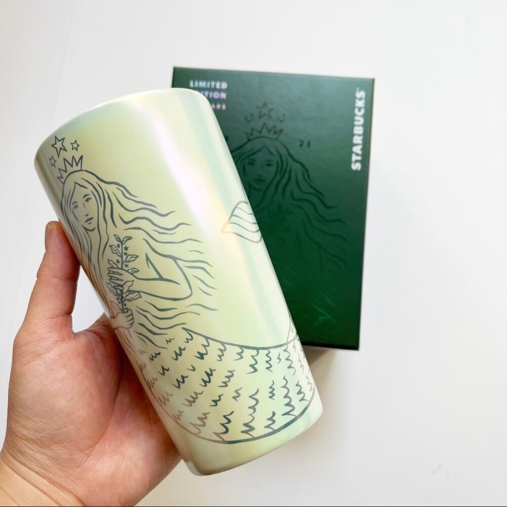 STARBUCKS Mermaid Tale Ceramic Coffee Tumblr 12 oz - Picture 3 of 8